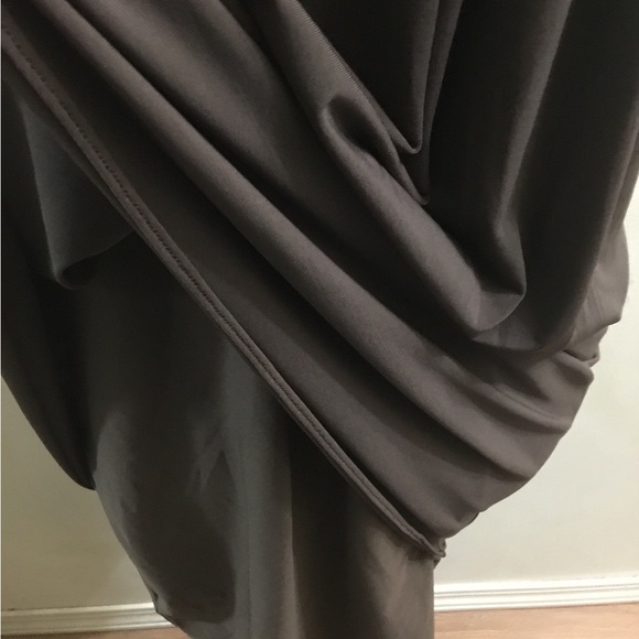 Beautiful BCBGMAXAZRIA cocoa one-shoulder mini dress gold/copper beading - Picture 9 of 12